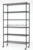 6 Tiers Black Epoxy Coated Adjutable Steel NSF Wire Shelving for Sundries & Garage Storage