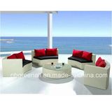 Semi-Round Rattan Outdoor Sectional Garden Sofa Wicker Furniture