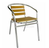 Outdoor Aluminum Wood Slats Coffee Chair Manufacturer (pwc-302)