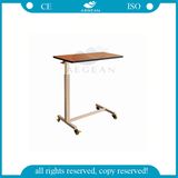 AG-Obt007 Wooden Material Board Height Adjustable Over Bed Hospital Dining Table