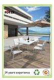 Tempered Glass Outdoor Dining Tables with Stainless Steel Frame