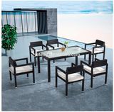 Low Price Waterproof Leisure Modern Chinese Garden Furniture Dining Table Set