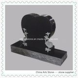 Black Stone Granite Heart Upright Monument