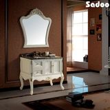 White Solid Wood Bathroom Vanity Antique Style Cabinet (SD-SE1006)