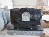 Shanxi Black Granite Maria Carving Headstone / Monument