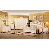 Classic Bedroom Furniture Set with Antique Bed and Wardrobe (W809)