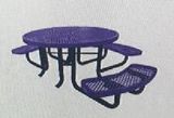 46-Inch Ada Round Expanded Metal Kids Picnic Table Stamped