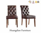 Brown Leather Tufted Dining Chairs Restaurant Chairs No Armrest (HD190)