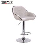 General Use Adjustable Swivel Bar Chairs with Leather Seat and Footrest