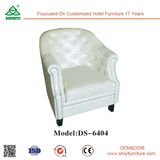 Wooden Hotel Restaurant Furniture Leather One Seater Sofa