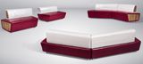 Modern Wooden Office Hotel Lobby Leisure Leather Sofa