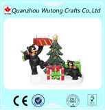 Fashionable Design Resin Ornament Christmas Tree Teddy Bear Candle Holder