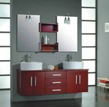 Oak Cabinet with Two Ceramic Sinks