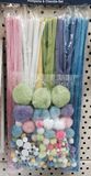 Chenille Pompom Set Creative Craft Hobby