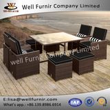 Well Furnir Wf-17076 Patio Rattan 9 Piece Dining Set with Cushions