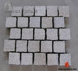 G682 Yellow Granite Flamed Cobblestone for Paving