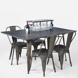 Modern Restaurant Dining Furniture Metal Tolix Table and Chair (FS-14048)