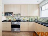 Modern White Flat Laminated Modular Wood Kitchen Cabinet (BY-L-108)