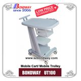 Hospital Equipment, Medical Mobile Trolley, Cart for Portable Ultrasound Scanner, EKG, ECG, with Brake, Made of ABS, Good Price,