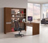 Modern U Shape Home Office Executive Desk with Bookshelf