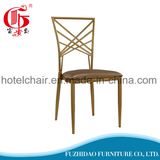 Antique Gold Color Iron High Back Chairs for Dining Room