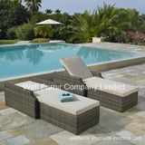 2-Pk Hampton Rattan Chaise Lounge / Wicker Sun Lounger