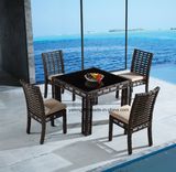 Hotel Pool Side Aluminum Outdoor Rattan Chair & Table Dining Set (YT607)