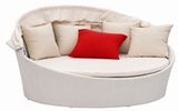 White Wicker Beach Sofa for 4 Person (SL-07012)