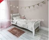 Single Bed in White with Sleigh Design, Astrid Bed Frame