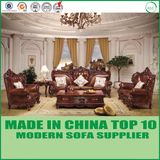 Luxury Living Room Furniture Chesterfield Italian Genuine Leather Brown Sofa