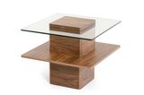 Promotional Square Glass & Wood Jesper Side Table