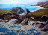 100% Hand-Painted Seascape Knife Oil Painting for Wall Decor