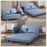 Brand New Modern Design Blue Linen Fabric Sofa Bed