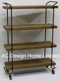 4 Tier Antique Vintage Decorative Wooden/Metal Display Shelf