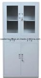 Powder Coating 2 Drawer Half Glass Metal Steel Iron Filing Cupboard/Cabinet