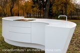 Outdoor Garden Beautiful White Corian Bar Counter