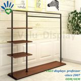 Metal +Wood Garment Display Rack Store Shelving Fixtures for Retail Stores