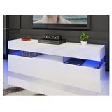 Large LED TV Stand Modern High Gloss Cabinet Glass Shelf