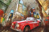 3D Metal Wholesale Street Oil Painting Reproduction for Cars