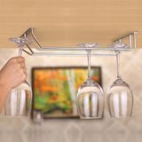 Wine Glass Hanging Rack Under The Kitchen Cabinet Storage Bar Stemware Rack Sturdy 304 Stainless Steel Hanging Glass Rack