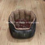 Special Leather Round Soft Luxury Dog Bed (YF75078)