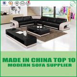 Wooden Furniture Leather Sectional Sofa with Chaise