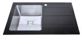 Tempered Glass Top Stainless Steel Sink with Drainer Board