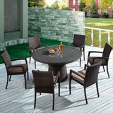 Outdoor Synthetic Rattan Garden Furniture Round Table with Stackable Chair Using Hotel or Leisure Place (YTA362-1&YTD121)