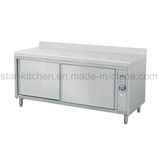 C02-A09 Stainless Steel Sliding Doors Warming Keeping Storage Cabinet with Splashback11