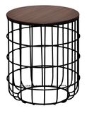 Morden Industrial Dining Coffee Black Metal Wire Wooden Top Table