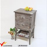 Antique Brown French Side Table Wooden Small Nightstands