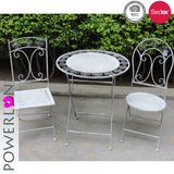 Europe Hot Sale Antique Grey Set of 3 Foldable Bistro Table Set