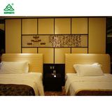 Comfortable Single Bed Wooden Bedroom Furniture with Leather Upholstered