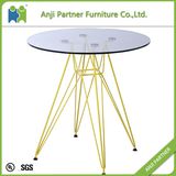 Modern Design 4 Color Steel Base Coffee Table Glass Bar Table (Dale)